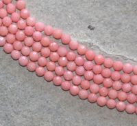 Koralle gef�rbt - Kugel - facettiert - 4mm - Kettenstrang