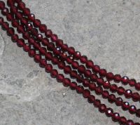 Granat - Kugel - facettiert - 3mm - Kettenstrang
