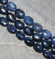 Dumortierit - Oval - 14x10mm - Kettenstrang