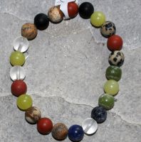 Edelstein Mix - Kugel - 8mm - Armband Elastik - 1 St�ck