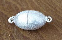 Schlie�e Magnet - Sterling Silber matt - Olive - 10mm - 3 St.
