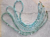 Aquamarin - Kugel - 5-6mm - 60 cm - Edelstein Kette - 1 St�ck
