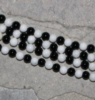 Onyx & Achat weiss - Kugel - 4mm - Kettenstrang