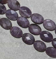 Lepidolith - Oval - facettiert - 18x13mm - Kettenstrang