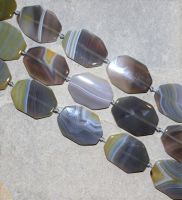 Achat grau - Freeform - facettiert - 24-26 mm - Kettenstrang