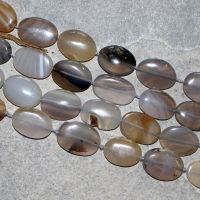 Achat grau - Oval - 13-16mm - Kettenstrang