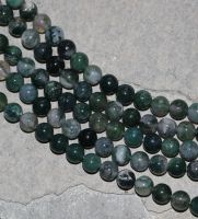 Moos Achat - Kugel - 6mm - Kettenstrang