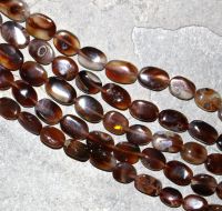Feuer Achat - Oval - 6-9mm - Kettenstrang