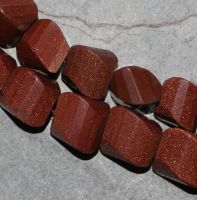 Goldfluss - Ellipse - facettiert - 19x15x19mm - Kettenstrang