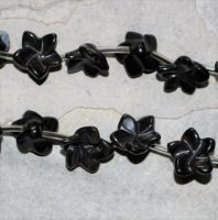 Obsidian - Bl�te - 15-20mm - Kettenstrang