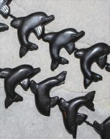 Obsidian - Delfin - 30x25mm - Kettenstrang