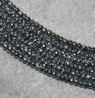 H�matit - silber - Rondelle - facettiert - 3mm - Kettenstrang