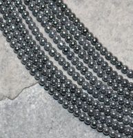 H�matit - silber - Kugel - 2mm - Kettenstrang