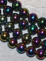 H�matit - multicolor - Kugel - 10mm - Kettenstrang