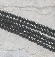H�matit - Kugel - facettiert - 3mm - Kettenstrang