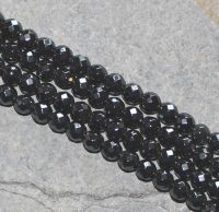 H�matit - Kugel - facettiert - 6mm - Kettenstrang