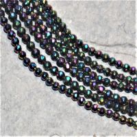 H�matit - multicolor - Kugel- facettiert - 3mm - Kettenstrang
