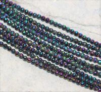 H�matit - multicolor - Kugel- facettiert - 2mm - Kettenstrang