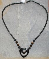 H�matit - Herz - Tigerauge - Edelsteinkette - 1 St�ck
