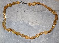 Citrin - Freeform - facettiert - 8-12mm - Edelstein Kette