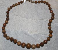 Versteinertes Holz - Kugel - 8-15mm - 48cm - Edelstein Kette