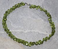 Peridot - Tropfen - 8-9mm - 45cm - Edelstein Kette