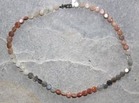 Mondstein - Disc - facettiert - 7-8mm - 45cm - Edelstein Kette