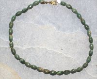 T�rkis - Olive - 7mm - 45cm - Edelstein Kette