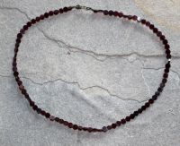 Granat - Scheibe - facettiert - 45cm - Edelstein Kette
