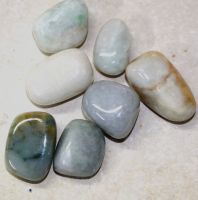 Jade Burma - Trommelsteine gebohrt - Anh�nger - 2 St�ck