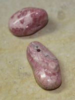 Rhodochrosit - Trommelsteine gebohrt - Anh�nger - 2 St�ck