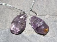 Amethyst - Freeform facettiert - gebohrt - Anh�nger - 2 St�ck