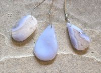 Chalcedon - Freeform gebohrt - Anh�nger - 3 St�ck