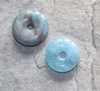 Aquamarin - Donuts - 28-32mm - Anh�nger - 2 St�ck