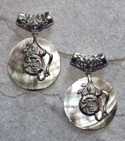 Perlmutt - Anh�nger - Metall - 65mm - 1 St�ck