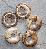 Landschaftsjaspis - Donuts - 30mm - Anh�nger - 5 St�ck