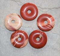 Jaspis rot - Donuts - 30mm - Anh�nger - 5 St�ck