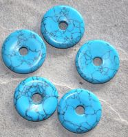 Magnesit gef�rbt - Donuts - 40mm - Anh�nger - 5 St�ck