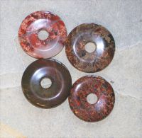Brekzien Jaspis - Donuts - 40mm - Anh�nger - 4 St�ck