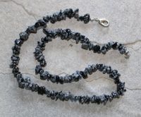 SchneeflockenObsidian - Splitter - 45cm - Edelsteinkette - 10 St