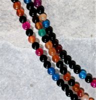 Achat multicolor - Kugel - 4mm - Kettenstrang