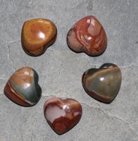 Polychrome Jaspis - Herz - Handschmeichler - 30-40mm - 5 St.