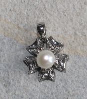 Perle - Anh�nger mit Fassung - Sterlingsilber