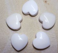Achat weiss - Herz mit Bohrung - Anh�nger - 5 St�ck