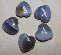 Botswana Achat - Herz mit Bohrung - Anh�nger - 5 St�ck