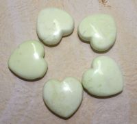 Zitronenchrsopras - Herz mit Bohrung - Anh�nger - 5 St�ck
