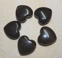 Rauchquarz - Herz mit Bohrung - Anh�nger - 5 St�ck