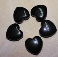 Onyx - Herz mit Bohrung - Anh�nger - 5 St�ck