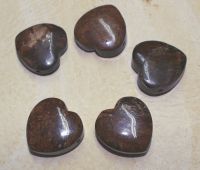 Bronzit - Herz mit Bohrung - Anh�nger - 5 St�ck