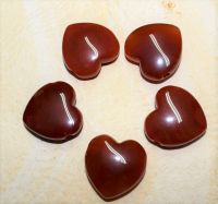 Karneol - Herz mit Bohrung - Anh�nger - 5 St�ck